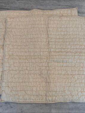 NEW Eileen Fisher Ivory Silk Continental/ Euro Pillow Shans - Set of 2